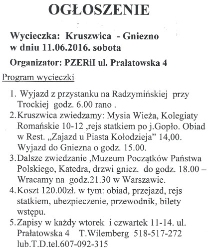 WYCIECZKA DO GNIEZNA